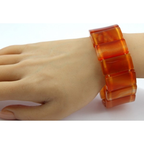 Carneol Armband orange rostbraune Natur Edelsteine flexibel