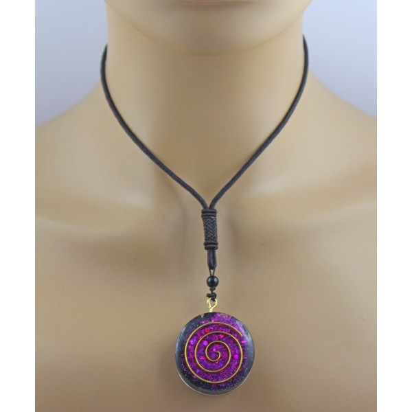 Orgon Kette pinke silbrige Glitzerpartikel