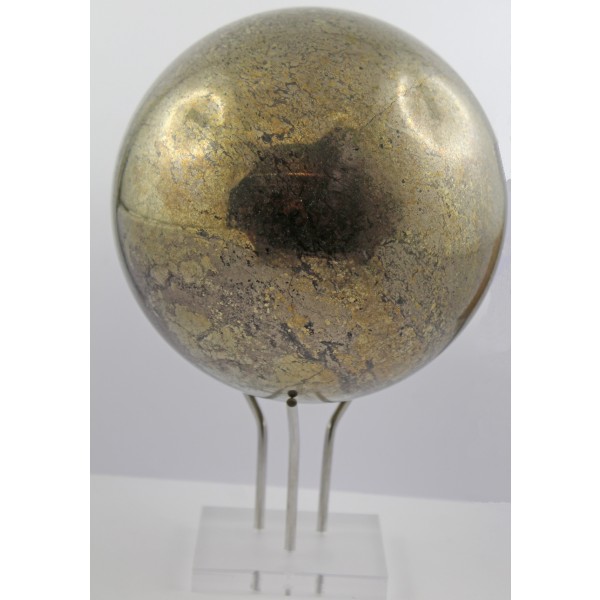 Pyrit Edelsteinkugel Hochglanzpoliert Kugelständer Plexiglas 
