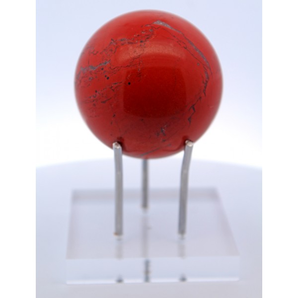 Jaspis Kugel roter Naturedelstein dunkle Adern