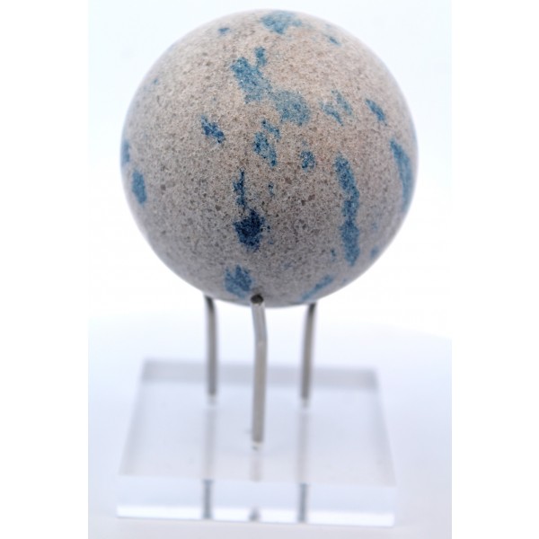 Azurit K2 Kugel Naturedelstein weiß blaue türkisfarbene Wolken handgeschnitzt