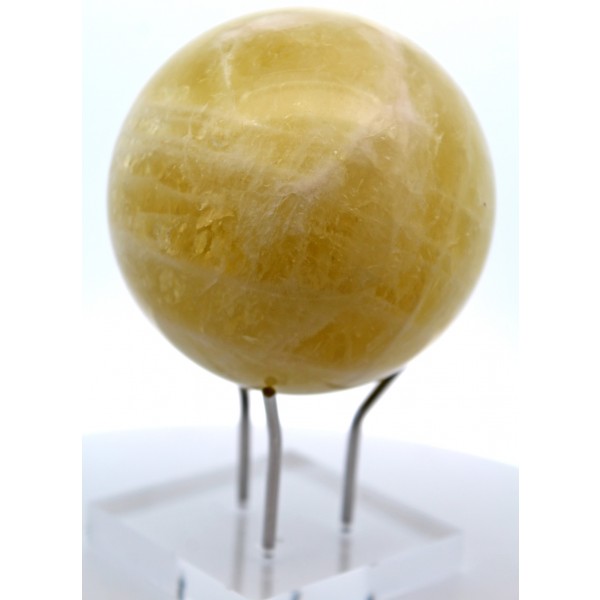 Citrin Kugel zitronengelber Naturedelstein handgeschnitzt