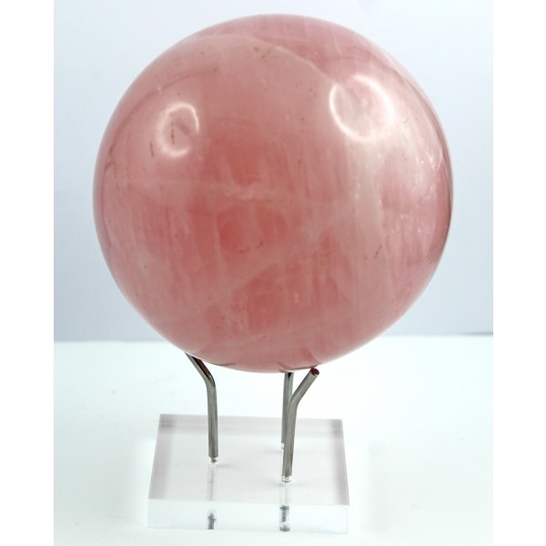 Rosenquarz Kugel pastellrosa Naturedelstein handgeschnitzt