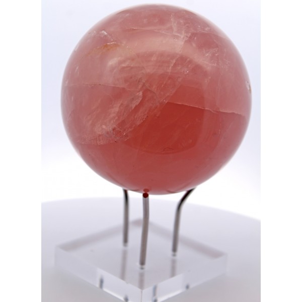 Rosenquarz Kugel pastellrosa Naturedelstein handgeschnitzt