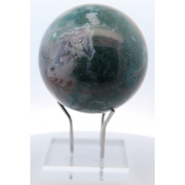 Onyx Kugel türkis grün rosaokerfarber Naturstein handgeschnitzt