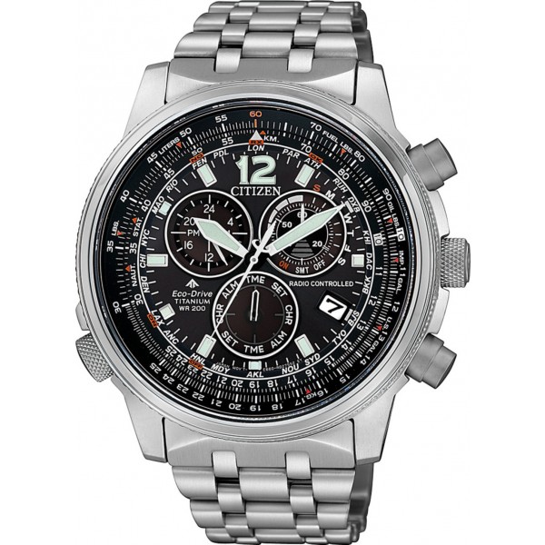 Citizen Herrenuhr CB5850-80E Funkuhr Super Titanium Fliegeruhr Saphirglas Eco Drive Solar 