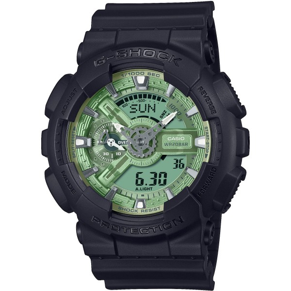 Casio G-Shock Digital- Analog Herrenuhr grünes Ziffernblatt GA-110CD-1A3ER