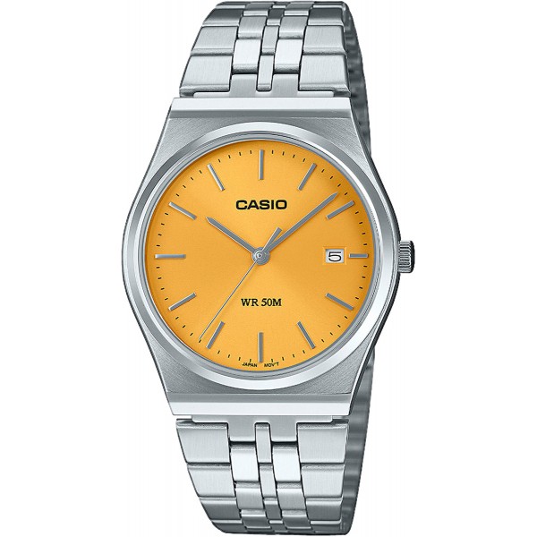 Casio Uhr mit orangene Zifferblatt MTP-B145D-9AVEF