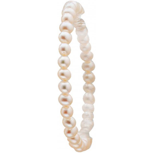 Perlenarmband Armband Perlen roséfarbene Süßwasserzuchtperlen Schmuck dehnbar 17-22 cm  