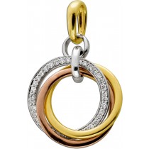 Triciolor Trinity Brillantanhänger 585 Weiß Gelb Rosegold Brillanten 
