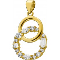 Infinity Anhänger Gelbgold 333 8K weiße Zirkonia Endless