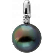 Perlen Anhänger Weißgold 585 14K Tahiti Perle Brillant