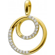 Diamantanhänger Gelbgod Weißgold 585 14K Diamanten 0.08ct