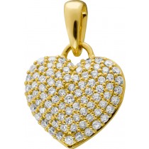 Herz Diamant Anhänger Gelbgold 585 14 Karat 85 Brillanten 0.37ct VSI