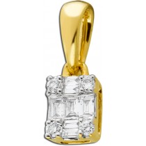 Diamant  Anhänger Gelbgold 585 14 Karat Brillanten 0.10ct. TW VSI