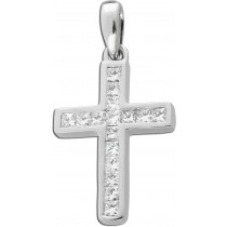 Diamanten Kreuz Anhänger Weißgold 585 14 K 0.15ct TW VSI
