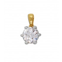 Brillant Anhänger 0.75ct F VSI Gelbgold 585 14K Lab Grown Diamant 