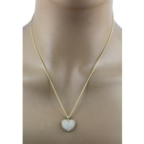 Herzanhänger Gelbgold 333 8 Karat weiße Zirkonia Steine 