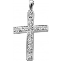 Kreuz Anhänger Weißgold 585 14K Lab Grown Diamanten 0.47ct