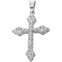 Kreuz Anhänger Weißgold 585 14K Brillanten 0.48ct