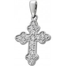 Kreuz Anhänger Weißgold 585 14K Lab Grown Diamanten 0.20ct