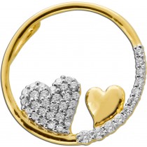 Herz Anhänger Gold 585 14 Karat Diamanten 0.18ct