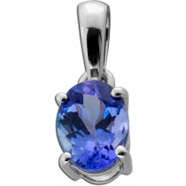 Tansanit Anhänger Platin 950 blauer Edelstein 1.25ct