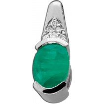 Smaragd Anhänger Platin 950 grüner Edelstein 0.75ct Brillanten 0.05ct