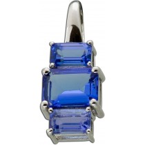 Tansanit Anhänger Platin 950 blaue Edelsteine 1.49ct