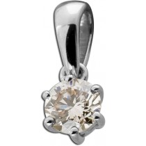 Solitär Anhänger Platin 950 Natur Diamant champagner 0.25ct