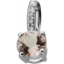 Morganit Anhänger Platin 950 rosa Edelstein 0.43ct Brillanten 0.05ct