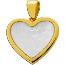 Herz Anhänger Gold 333 8K weißer Perlmutt