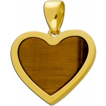 Herz Anhänger Gold 333 8K brauner Tigerauge Edelstein