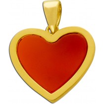 Herz Anhänger Gold 333 8K roter Karneol Edelstein