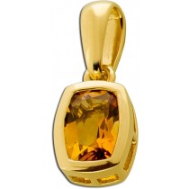 Citrin Anhänger Gold 585 14K natürlicher Citrin 1.1ct 