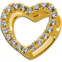 Herz Anhänger Gold 585 14K Natur Diamanten 0.14ct