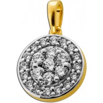 Diamant Anhänger Gold 585 14K Natur Diamanten 0.50ct