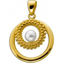Perlen Anhänger Gold 333 8K Süßwasser Perle 4.1mm