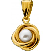 Perlen Anhänger Gold 333 8K Süßwasser Perle 4.7mm