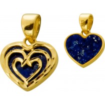 Herz Anhänger Gold 333 8K azurblaue Lapislazuli Einlage
