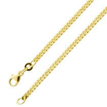 Kette - Panzerkette Gelbgold 333 massiv poliert flach