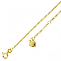 Fußkette Herzanhänger Gelbgold 333 Panzerkette 1