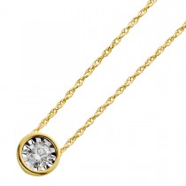 Kette Gelbgold 585 mit einem Brillant 0,10ct W/SI,46cm