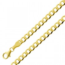 Panzerkette 3,9mm Gelbgold 333 8 Karat massiv Cuban Link Chain 