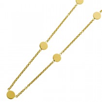 Ankerkette Gelbgold 375 9 Karat 5 Plättchen Zwischenteile poliert Collier