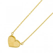 Herzkette Gelbgold 333 8 Karat beidseitig tragbar
