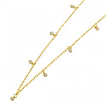 Boho Kette Gelbgold 333 8K weiße Zirkonia