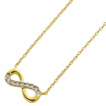 Infinity Kette Gold 585 14 Karat Natur Diamanten 0.10ct 