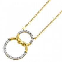Brillant Kette Gold 585 14K Natur Diamanten 0.14ct