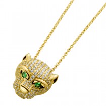 Panther Kette Gelbgold 585 Natur Tsavorite Diamanten  